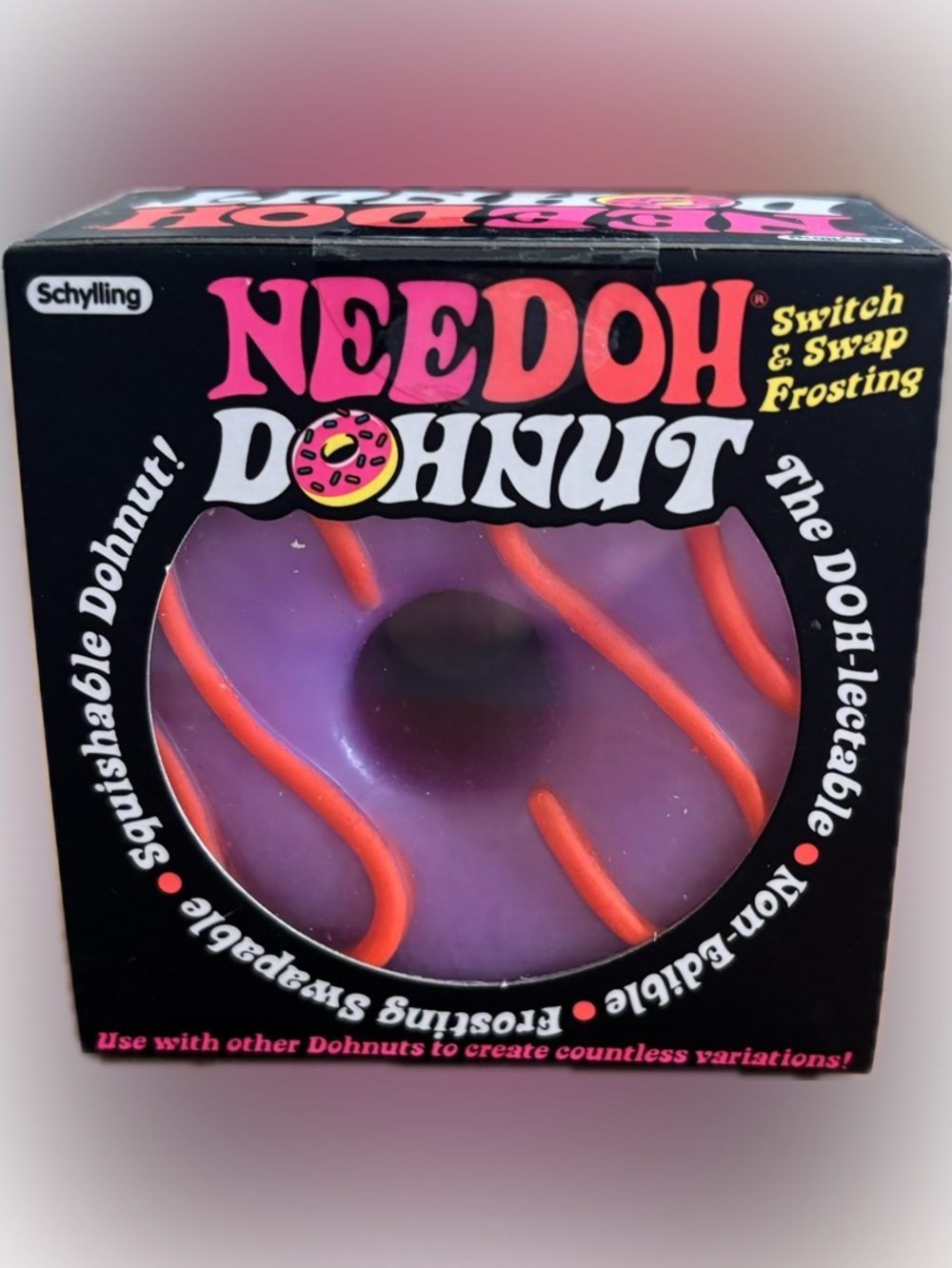 NEEDOH Collectible Dohnut — Yellow with Purple and Orange Icing